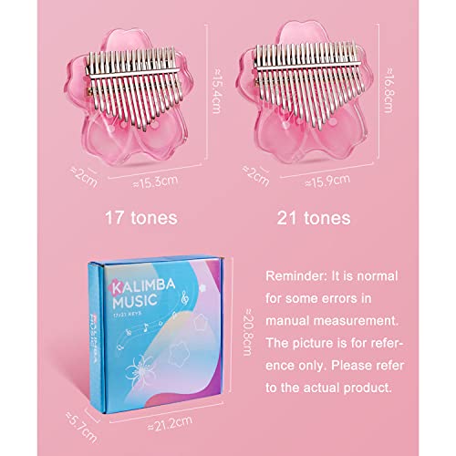 YUEQING Kalimba 17 Touches Sakura Marimba Feuille Acrylique Transparente 21 Touches Peintes Piano à Pouce Cadeau pour… - Les Beatles, Paul McCartney, John Lennon, RIngo Starr, George Harrison YUEQING Kalimba 17 Touches Sakura Marimba Feuille Acrylique Transparente 21 Touches Peintes Piano à Pouce Cadeau pour… – Image 3