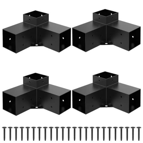 JEXALINE Heavy Alloy Steel Pergola Kit with 3-Way Brackets for