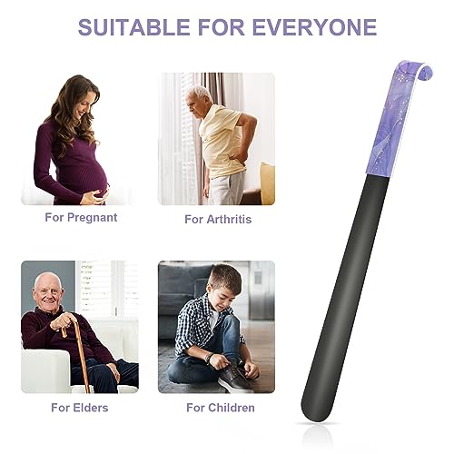 Gukeniu 16.5 Inch Long Handle Shoe Horn for Seniors Men Women Kids, Metal Shoe Horns for Boots, Dream Purple by Gukeniu - Used condition - Image 6