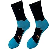 Egurs Outdoor Socken Anti-Blasen Sportsocken Dicke Wandersocken Atmungsaktiv Arbeitssocken Warme Wintersocken Thermosocken Outdoor Trekkingsocken für Herren Damen Arbeit Schwarzblau XL