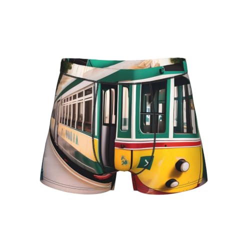 DUWAA Lisbon Tram Pattern Print Men'S Ultra Comfortsoft Underwear, S-4xl Moisture Wicking And Breathable Boxer Briefs Black