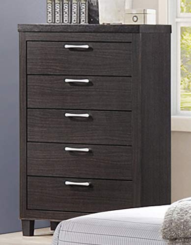 Gtu Furniture Contemporary Styling Espresso 5Pc Queen Bedroom Set(Q/D/M/N/C) #TOP2