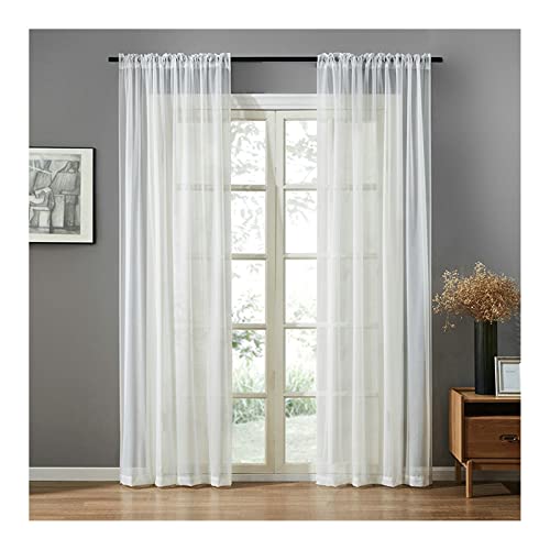 Cortinas para ventana beige y blanco de 138 x 86 cm, el complemento semitransparente moderno 2