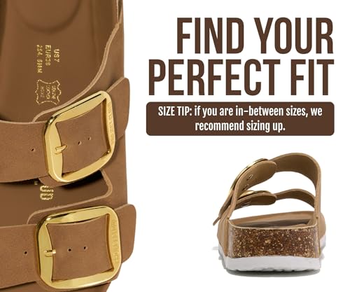 Image of Project Cloud 100% Genuine Leather Footbed Sandals for Women 2026 Comfortable Beach Essentials Womens Sandals Memory Foam Vacation Essentials Slides for Women Footwear (Santorini)