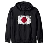 Vintage Japan Flag Distressed National Japanese Pride Gift Zip Hoodie