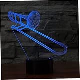 NOPEILVI 3D Saxophon Posaune Nachtlicht Lampe 7 Farbwechsel LED Touch USB -Tisch Geschenk Kinder Spielzeug Dekoration Weihnachten Valentiner Geschenk 3D Saxophon Posaune Nachtlicht Lampe 7