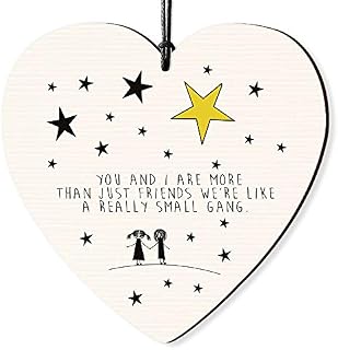 Dorothy Spring You and I are more Than just Friends we are Small Gang Wooden Heart Sign Plaque Inspirational Quote Gift For Best Friends