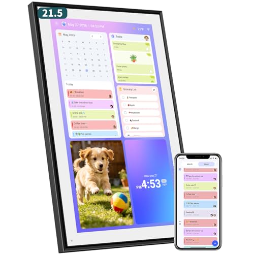 Image of 21.5 inch Digital Calendar with Chore Rewards, Touchscreen & Photo Frame