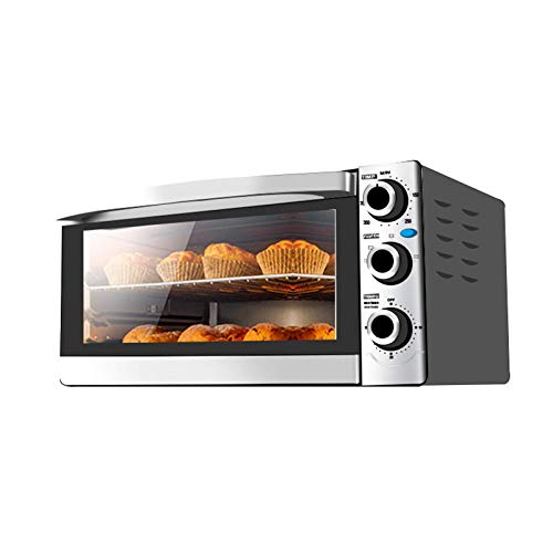 Horno Horno de microondas en Silver Tact Horno Individual eléctrico Incorporado - Horno halógeno de convección Premium de Acero Inoxidable Ideal para Asar, Hornear