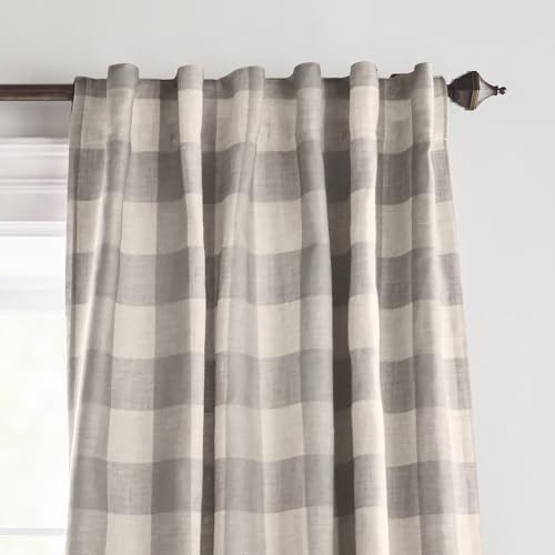 Threadmade Grainger Rod Pocket Back Tab Window Curtain Panel, Gray - 52" W x 63" L by Threadmade - Used condition - Image 3