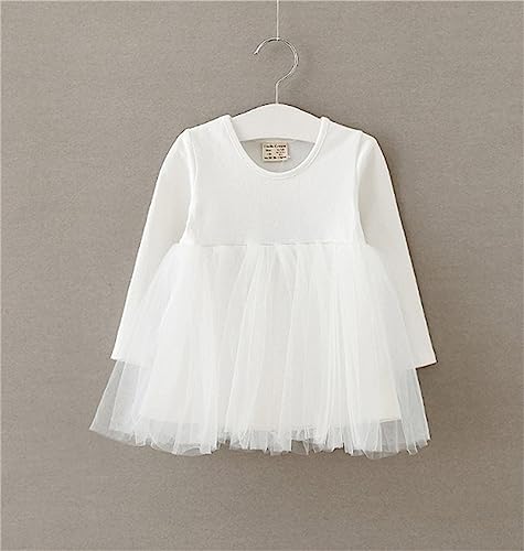 KAGAYD Little Girl Autumn Dress for Toddler Tutu Tulle Dresses Long Sleeve Solid Color Casual Dresses2