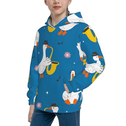 Cartoon Goose Kid Hoodies Boys Sweatshirts Girls Pullover with Pocket2