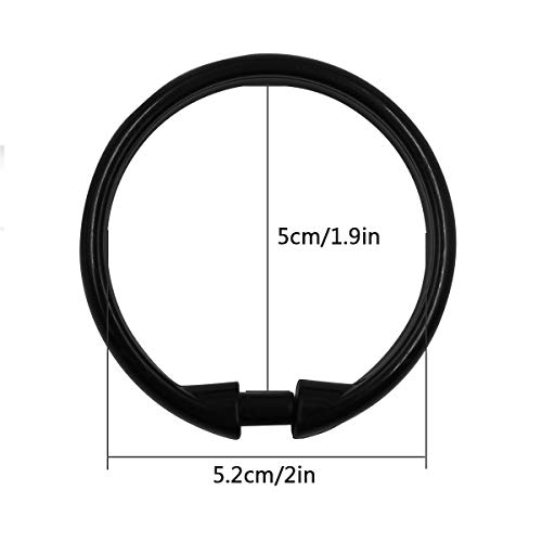 image for Qulable Shower Curtain Rings-12 Pack- Plastic Curtain O Rings Hook Gli