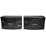 Rockville Pair 8" 3-Way 800 Watt Karaoke/Pro Speakers+Wall Brackets/MDF (KPS80), Black