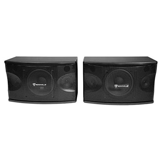 Rockville KPS80 800W Peak 8" 3-Way Karaoke/Pro Speakers (2), 8 Ohm, MDF Enclosure, Wall Brackets, Clear Vocals, Perfect for Karaoke and Home Audio