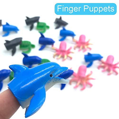 20 Pcs Ocean Animals Finger Puppets,Octopus Dolphin Shark Toys,Mini Toys Puppets For Kids,Bath Toys,Party Favors,Easter Basket Stuffers,, Egg Hunt,Classroom Prizes,Birthday Gifts #TOP1