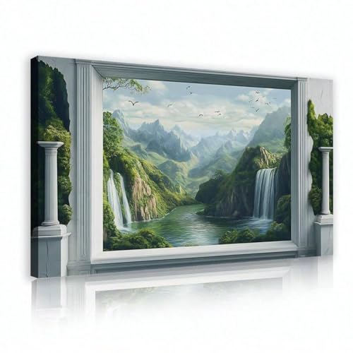 Toile murale ruisseau de montagne premium | Peinture encadrée XINBAO décoration élégante