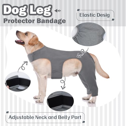 Hjyokuso Hundebody Nach Op Mit Bein, Wundschutzanzüge, Hinterbeinschutz, Anti-Wundlecken Body, E-Kragen Alternative, Schenkelschutz Bodysuit