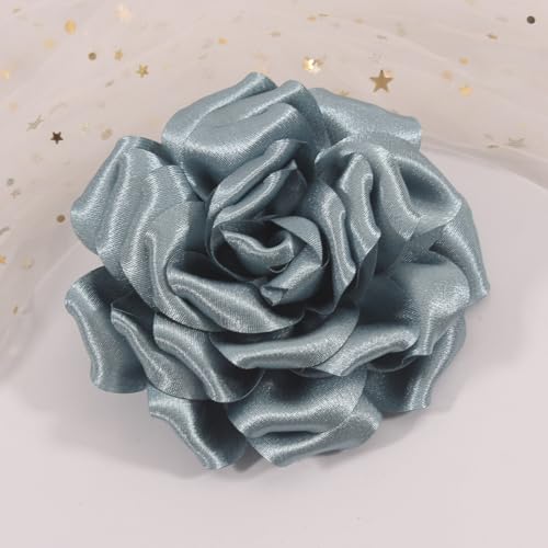 Image of 4.3 inch Red Rose Hair Clip Large Flower Brooches for Women | Charming Flowers Pins for Clothes | Turn Heads with Stylish Rose Hair Clip Flower Brooch Pin for Clothes & Clips for Woman