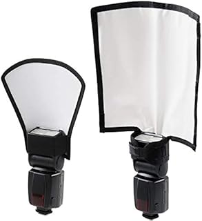 waka Flash Diffuser Reflector Kit - Bend Bounce Flash Diffuser+ Silver/White Reflector for Speedlight, Universal Mount for Canon, Nikon, etc.