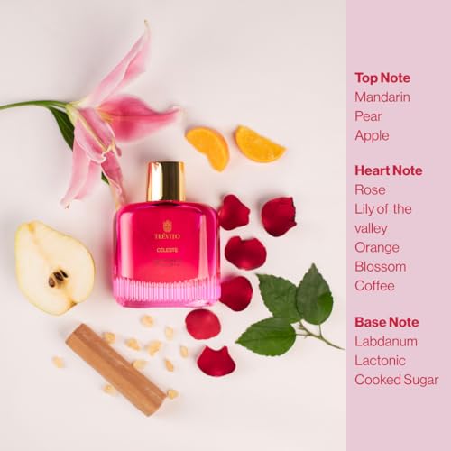 Image of TREVITO Celeste Luxury Perfume for Women 100ml | Premium Long Lasting Eau de Parfum | Oriental Chypre Fragrance | Skin Friendly Perfume | Daily Wear Scent for Office, Travel & Casual Use