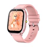 Kids Smart Watch for Girls Boys Age 5-12, 10 Alarms and Vibration Reminder, App Location Check, 20 Puzzle Games HD Touch Screen Watch with Camera, Music Player, Pedometer, Flashlight, Gift(Pink)