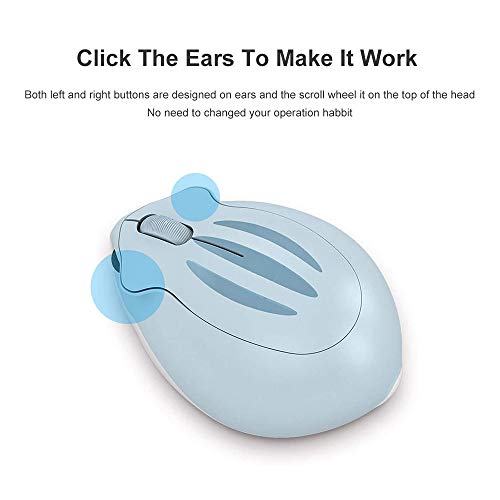 2.4Ghz Wireless Mouse Cute Hamster Shape Less Noice Portable Mobile Optical 1200Dpi Usb Mice Cordless Mouse For Pc Laptop Computer Notebook Macbook Kids Girl Gift (Blue) #TOP4