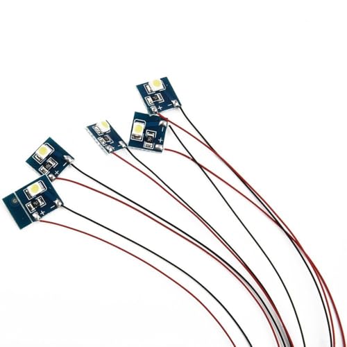 Smarbettiy - Smarbettiy Lumières LED 12 V pour modélisme ferroviaire, pré-câblées 3528 pour LED SMD pour éclairage intérieur à l'échelle HO/OO, blanc froid (lumière froide)