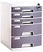 Produktbild Schreibtischlampe Aktenschränke Dokumentenspeicherschrank Schnelle hierarchische Klassifikation Komfortable Hand-Pull-Design Kunststoff (Color : Grey, Size : Large 5 Tier)