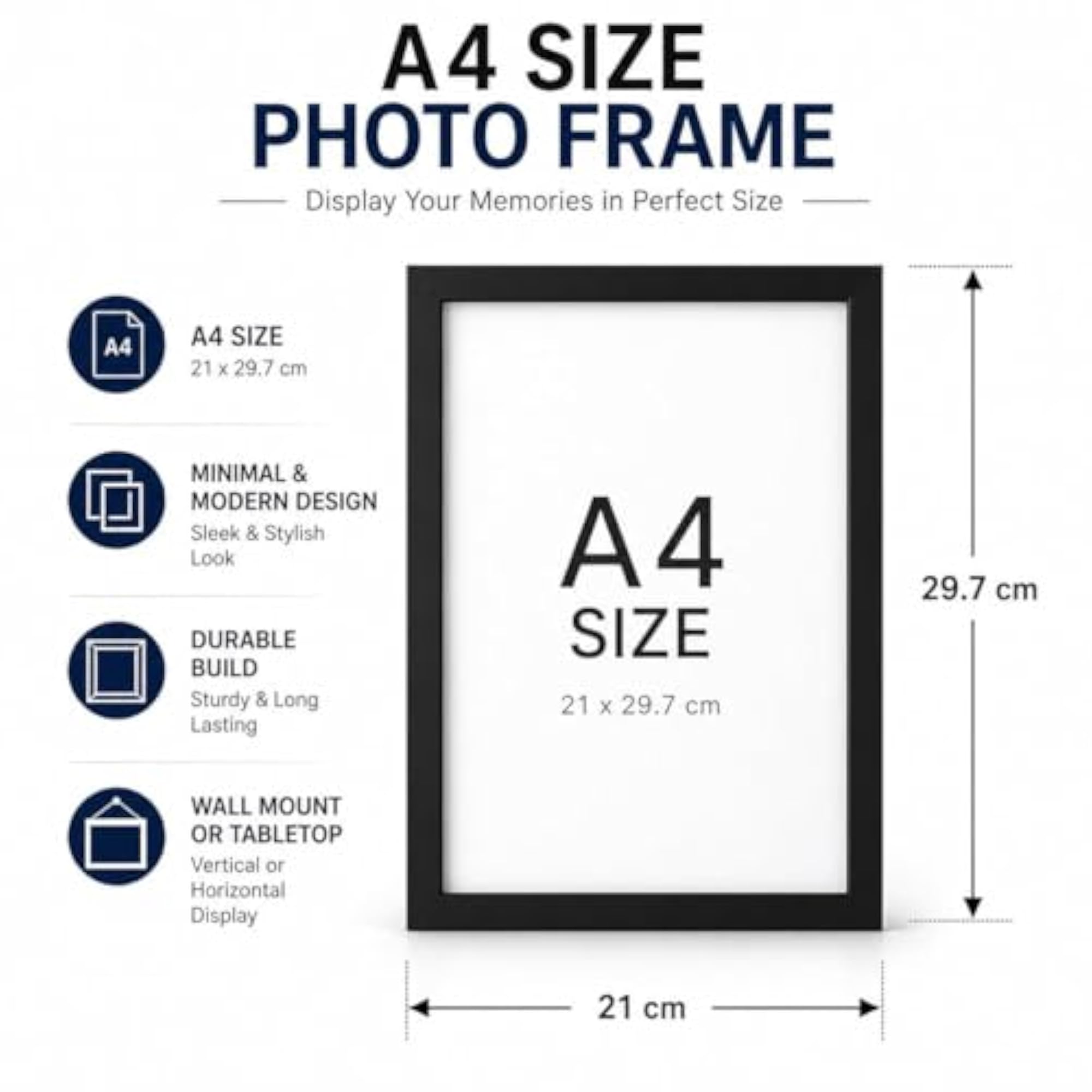 A4 Size Photo Frame, Wall & Tabletop Display