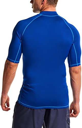 TSLA Men's Rash Guard Swim Shirts, UPF 50+ Quick Dry Mid/Short Sleeve Swimming Shirt, UV/SPF Water Surf Shirts2