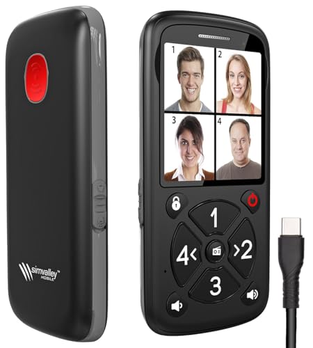 simvalley Communications Seniorentelefon Handy: 5-Tasten-Senioren- & Kinder-Handy mit Garantruf...