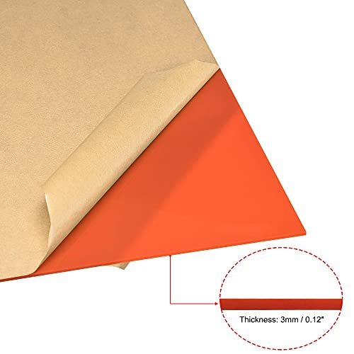 Image of uxcell Orange Cast Acrylic Sheet,12 inch x 12 inch,3mm Thick,Plastic PMMA Acrylic Board for Signs Display Projects,Craft