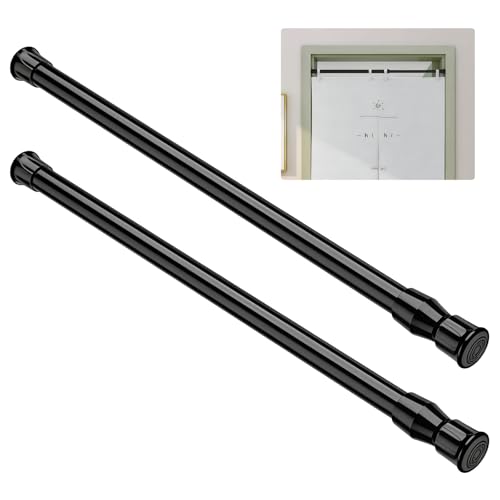 2 Piezas Barra de Tensión Telescópica 40 70 cm, Barra Cortinas Extensible, Barras Extensibles para Cortinas, Barras de Cortina de Tensión Pequeñas, para Cocina Baño Armario y Ventana (Negro)