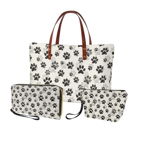 Image of Top Handle Purse for Women, Large Tote Handbag With PU Wallet Set, Gift for Mom