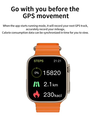 T500 Ultra Max Smart Watch Series 8 Real 49Mm Case Men Gps Tracking Sports Wireless Charging Nfc Smartwatch Pk Zd8 Mt8 W68 T900 (Orange) #TOP6