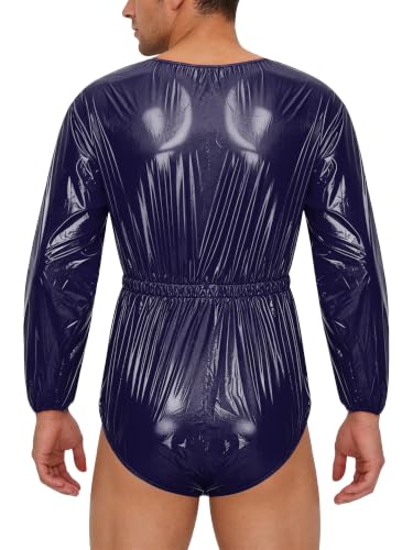 Hombres body pañal a prueba de agua con aspecto mojado ajustable para club 2