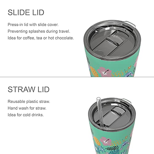 Zak Designs Disney Movie Vacuum Insulated Stainless Steel Travel Tumbler with Splash-Proof Lid, Includes Reusable Plastic Straw and Fits in Car Cup Holders (18/8 SS, 25 oz, Lilo and Stitch) - Image 6