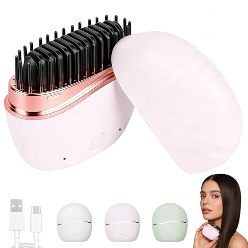 Mini plancha de pelo portátil recargable sin cable rosa miniatura 1