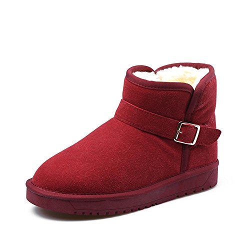 Bottes de neige de velours chaud à talons bas pour un confort durable
