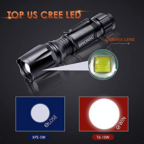 brionac rechargeable led flashlight Brionac Rechargeable LED Flashlight, Waterproof Flashlight High Lumen Super  Bright Pocket-Sized, 5 Modes, for Camping, Biking, Walking, Outdoor or  Gift-Giving (pocket clip) : Buy Online at Best Price in KSA