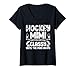 Womens Ice Hockey Mimi Grandma Funny Mimi Of A Hockey Player V-Neck T-Shirt