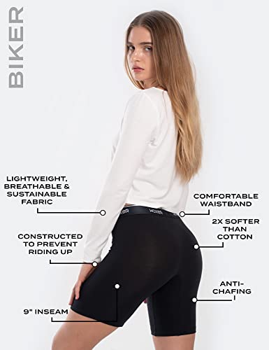 Image of Woxer Womens Boxers - Biker 9 inch Boy Shorts Underwear for Women, Modal Boxer Briefs, Chafe Free, Womens Underwear