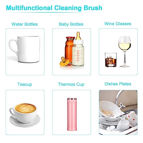Image of Rechargeable Electric Bottle Brush Cleaner Set, 360 High Speed Rotation Silicone Cleaning Brush with Bottle Brush, Pacifier Brush, Straw Brush, Perfect for Baby Bottle,Cup, Kitchen Utensils