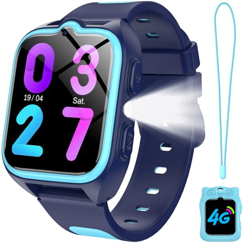 IOWODO Kinder Smartwatch 2025 | 4G LTE mit SIM-Karte | GPS Tracker + SOS Notruf | 800mAh Akku | Videoanrufe & Sprachchat | wasserdicht | Schulmodus & Sicherheitszonen | Für Jungen & Mädchen