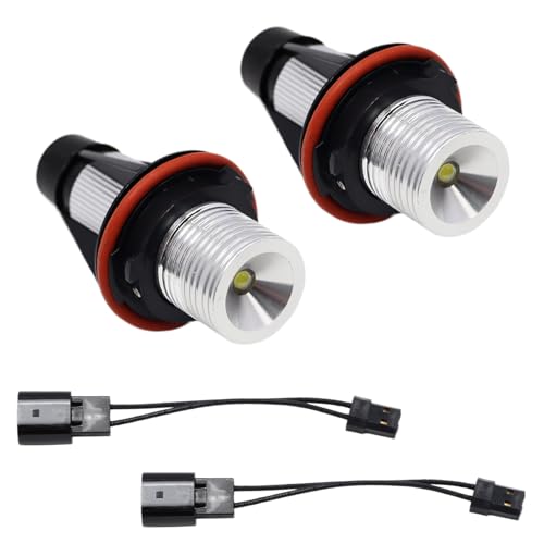 YananAC Pack de 2 faros delanteros de ojo de ángel compatibles con E39 E53 E60 E61 E63 E64 E65 E66 E87 6000 K 7000 K xenón blanco