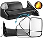 AUTOSAVER88 Towing Mirror Compatible with 2009-2017 Dodge Ram 1500 2500 3500 Pickup, Foldaway Power Heated LED Puddle Signals Tow Mirrors Pair Set with Ambient Temperature Sensor
