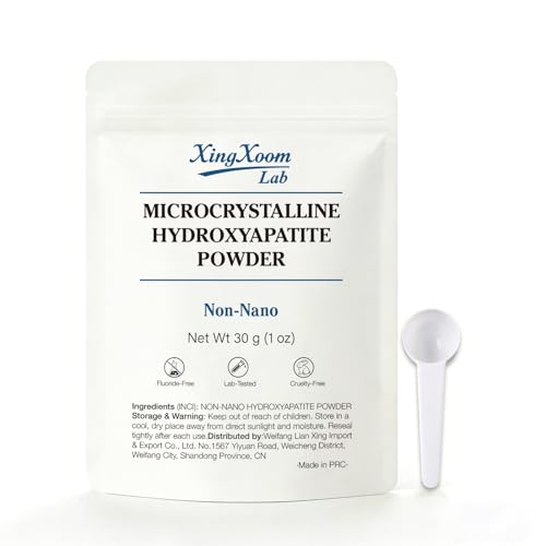 XingXoom Lab Microcrystalline Hydroxyapatite Powder (Non-Nano) 100% Natural Tooth Powder for Gentle Enamel Care Fluoride-Free DIY Ingredient (30g)
