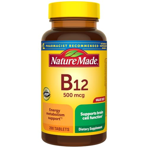 Nature Made Vitamin B12 500 mcg for Energy Metabolism Support 200 Tablets