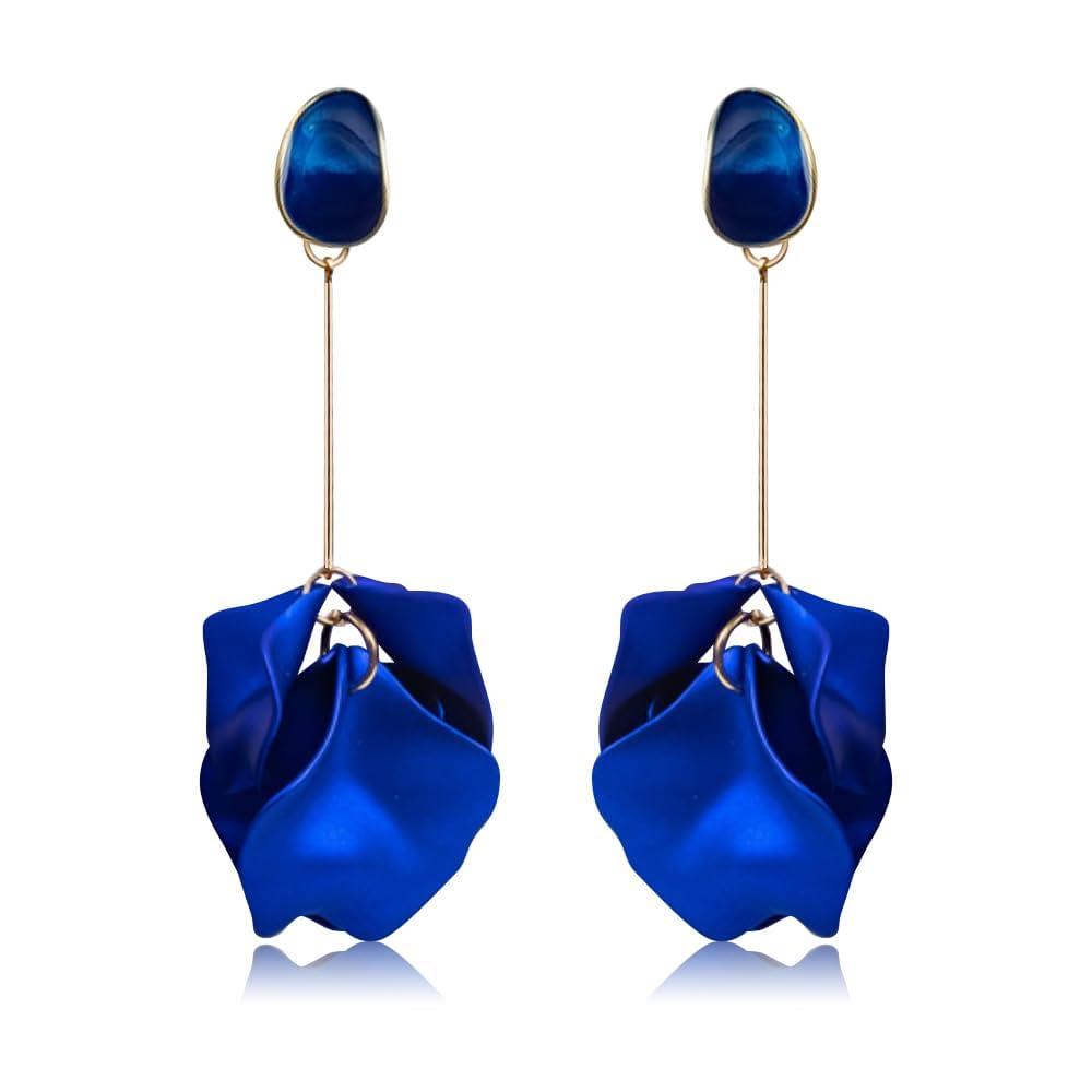 Incisaestyles Bohemian Long Acrylic Petal Flower Statement Floral Leopard Print Tassel Drop Dangle Earrings For Women